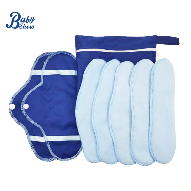 Microfiber reusable menstrual pad set · 8 pieces