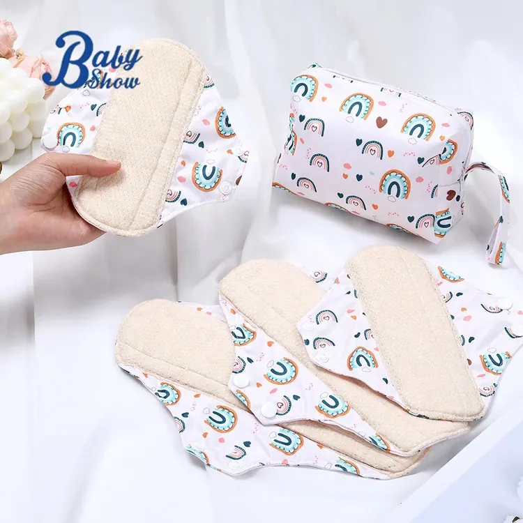Cotton reusable menstrual pad set · 5 pieces