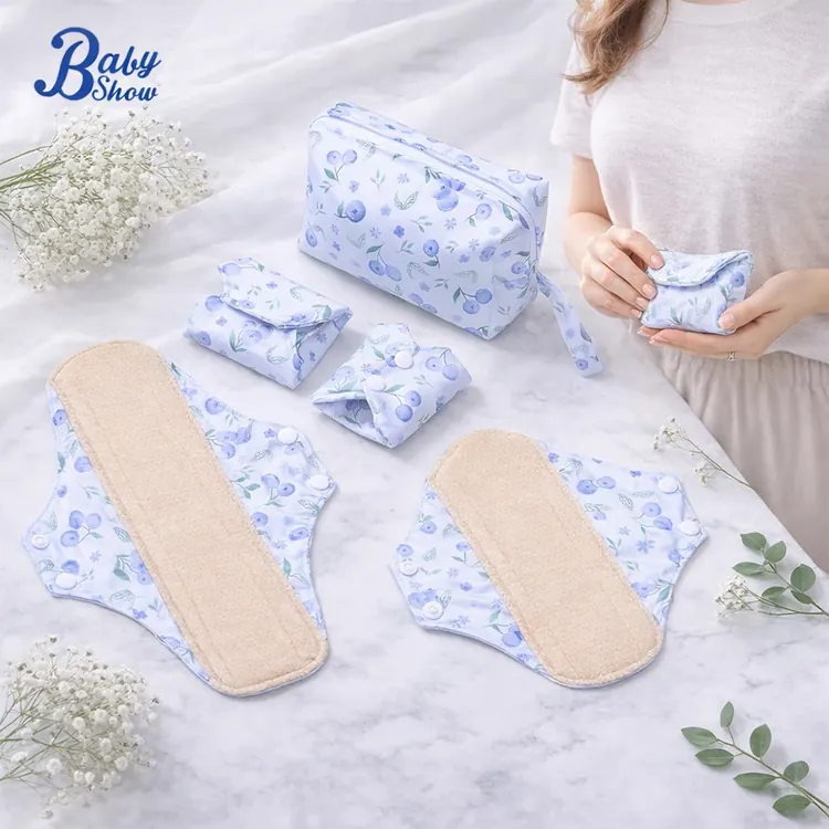 Cotton reusable menstrual pad set