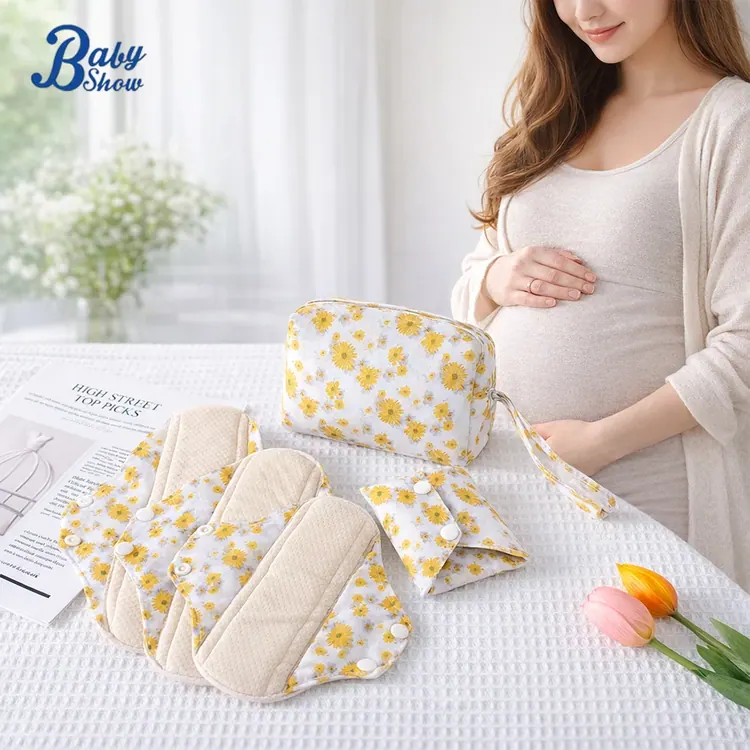 Cotton reusable menstrual pad set