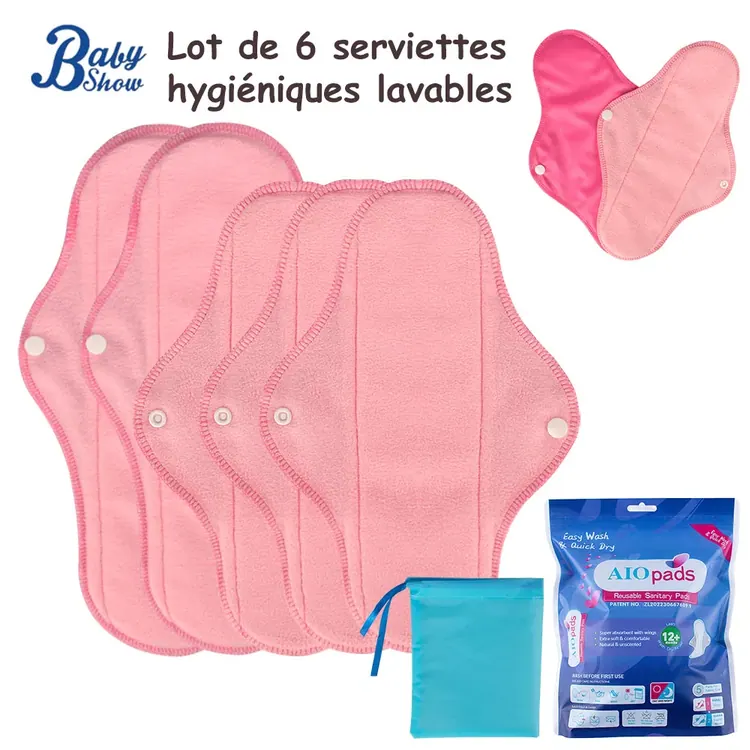 Reusable menstrual pads · 6 pieces