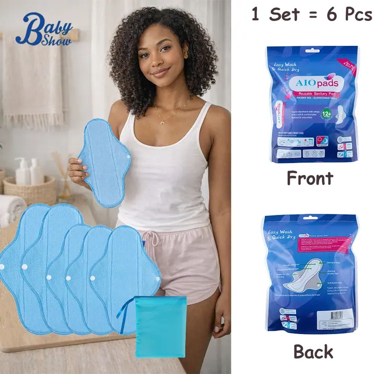 Reusable menstrual pads · 6 pieces
