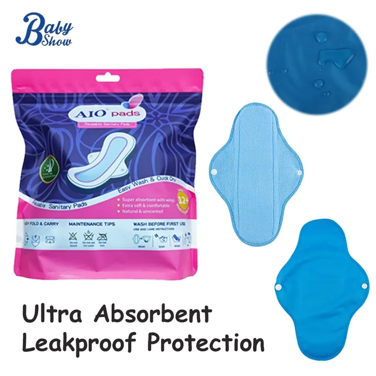 Microfiber reusable menstrual pad set · 6 pieces